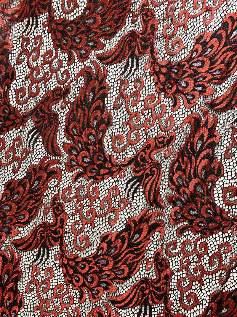 Wholesale of gold-colored phoenix lace fabric, phoenix skirts, wedding accessories, home window screens and tablecloths pic 8