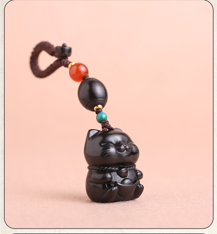 Creative, personalized and cute ebony keychain pendant, plush cat, creative small gift, car key pendant pic 20