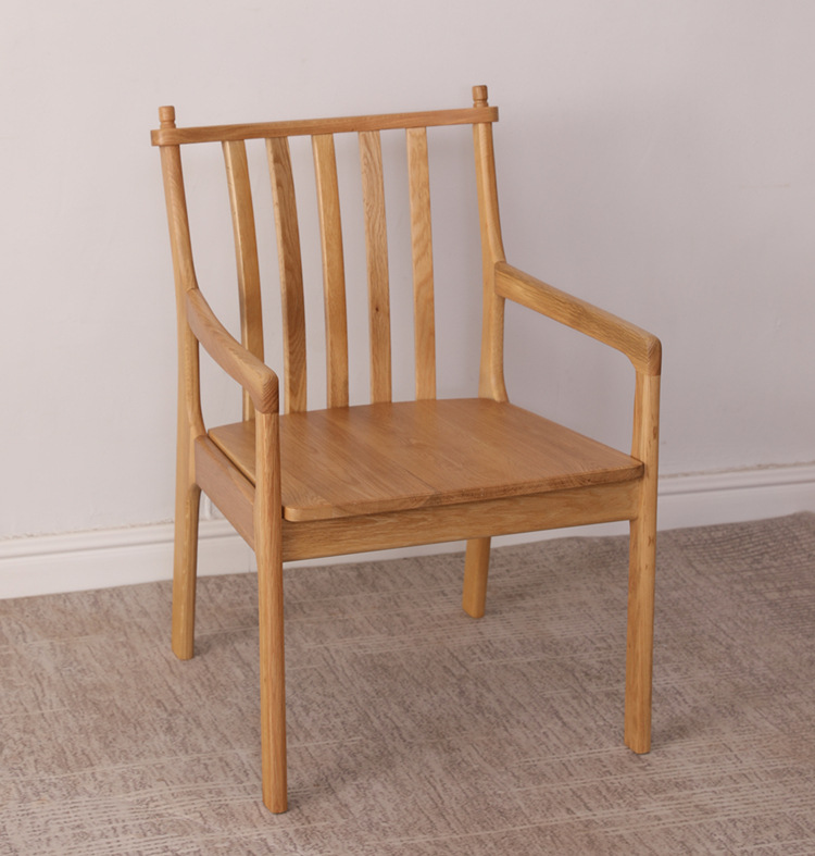 西雅图椅子北欧全实木餐椅单人靠背休闲椅书房扶手椅舒适日式橡木详情6
