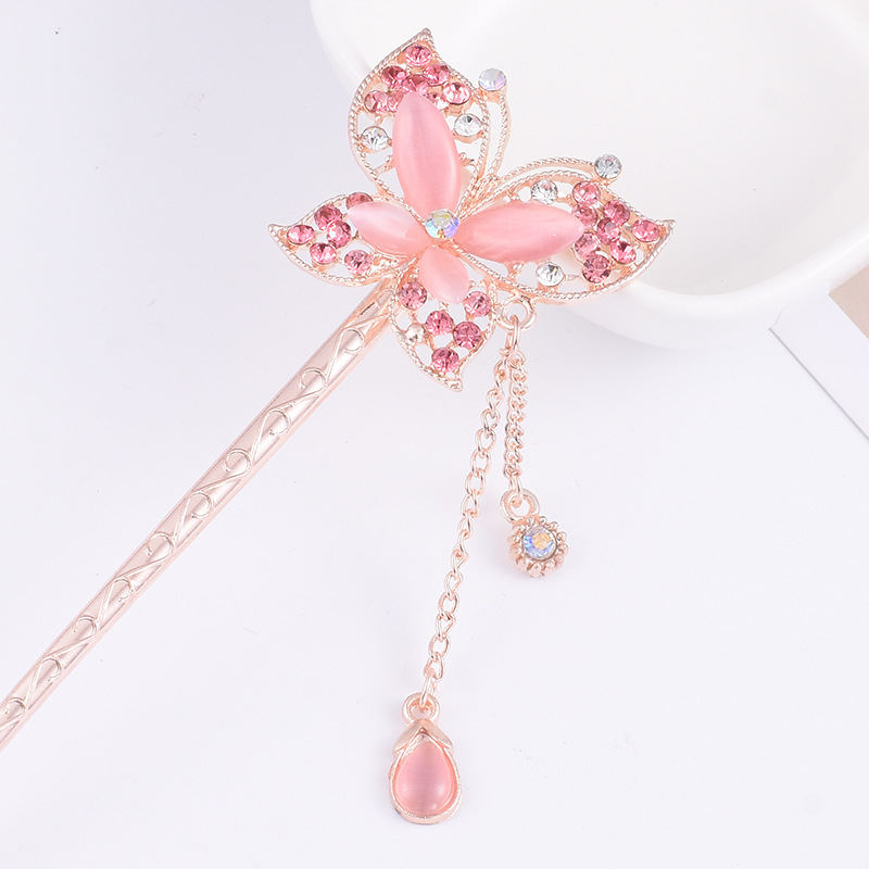 New floral tassel step hairpins, retro and elegant style hair hairpins, ancient-style Hanfu cheongsam hair accessories for women wholesale pic 5