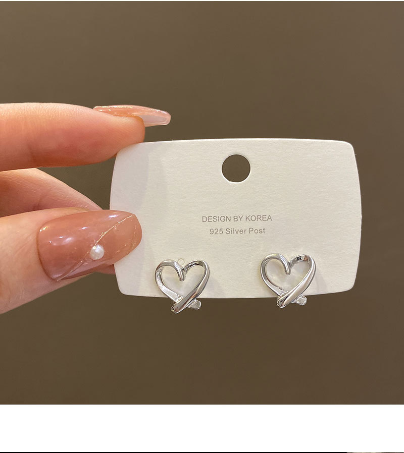 韩版金属风爱心无耳洞耳夹女小众简约气质银色耳环百搭个性耳饰品详情12