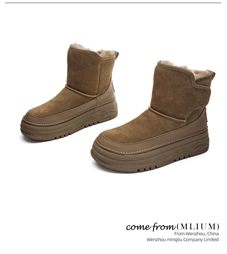 真皮羊毛雪地靴女2024冬季新款厚底增高女靴保暖加绒靴子休闲棉靴详情11