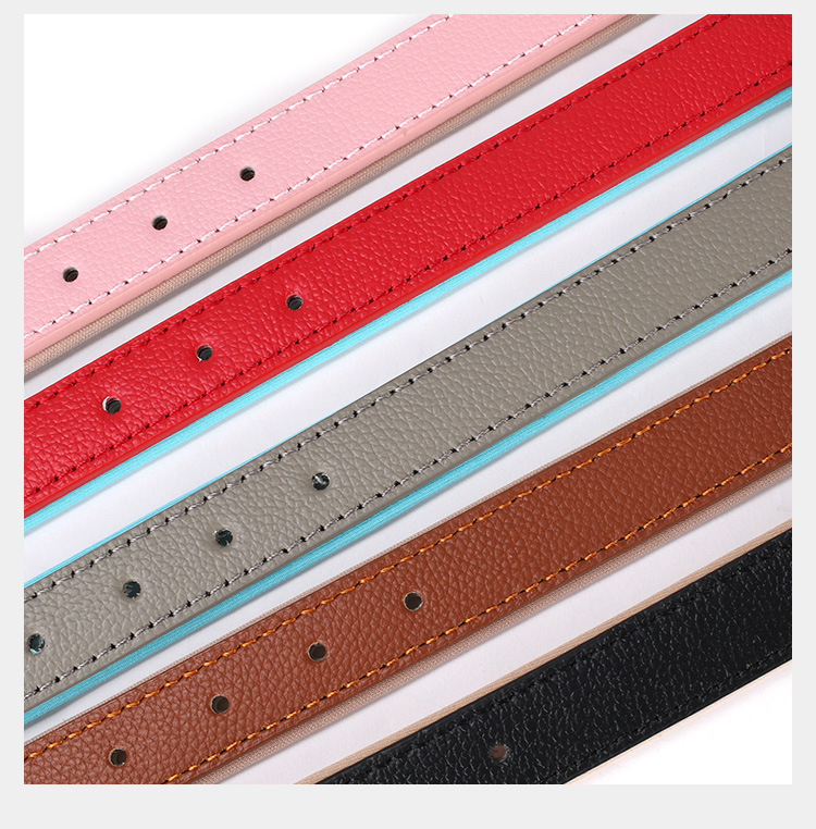 New pet collar with lychee pattern, genuine leather dog collar, diving cotton anti-loop, adjustable cat neck collar, pet collar pic 5