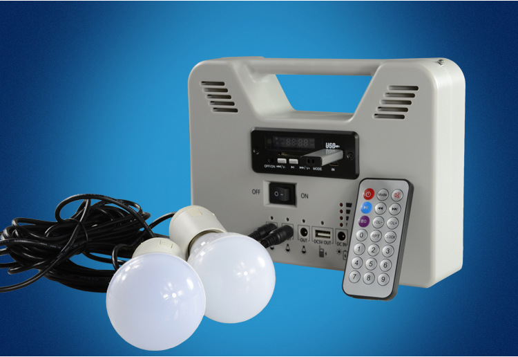 Solar lamp indoor lighting, solar power generation system with radio, mobile phone charging, emergency light pic 13