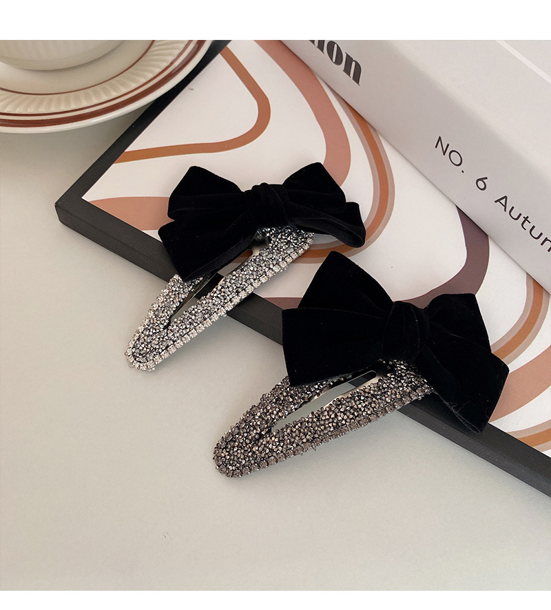 韩版乖巧甜美复古水钻蝴蝶结bb夹轻奢高级感2023新款侧边碎发发夹详情27