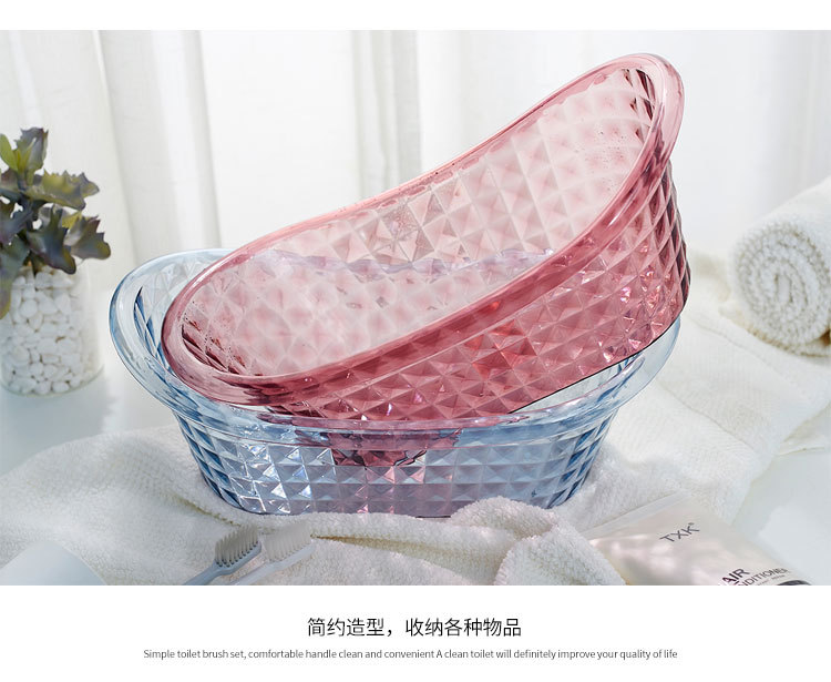 Plastic storage baskets, bathroom, cosmetics storage baskets, kitchen tabletop, transparent bathtub storage boxes pic 12