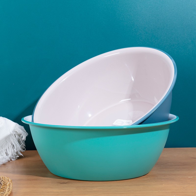 批发简约纯色家用洗漱盆塑料加厚圆形洗脸盆宿舍多功能面盆洗衣盆详情4