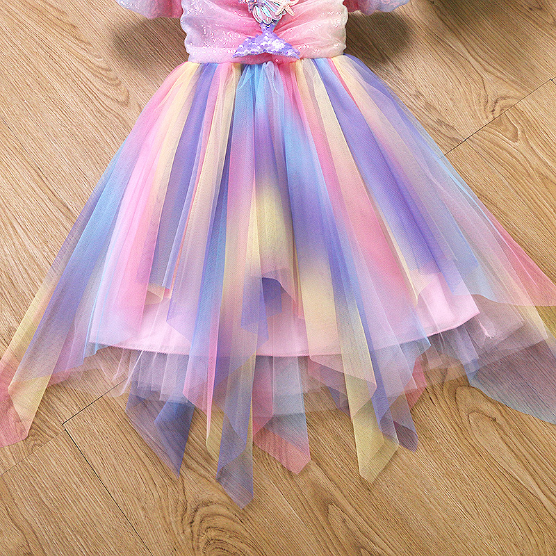 纯棉跨境女童连衣裙独角兽童裙女宝宝蓬蓬裙发光美人鱼公主裙代发详情25