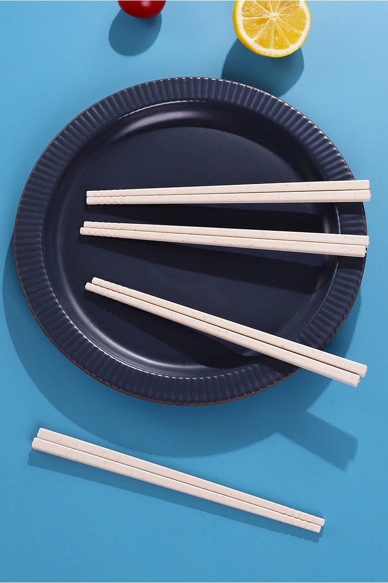 小麦秸秆勺叉筷子三件套小麦餐具套装塑料勺子叉子筷子便携餐具详情14