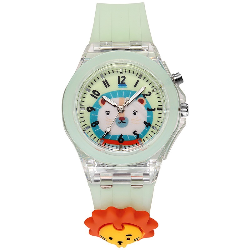 新款卡通小学生儿童手表七彩闪灯夜光手表公仔硅胶防水电子手表详情32