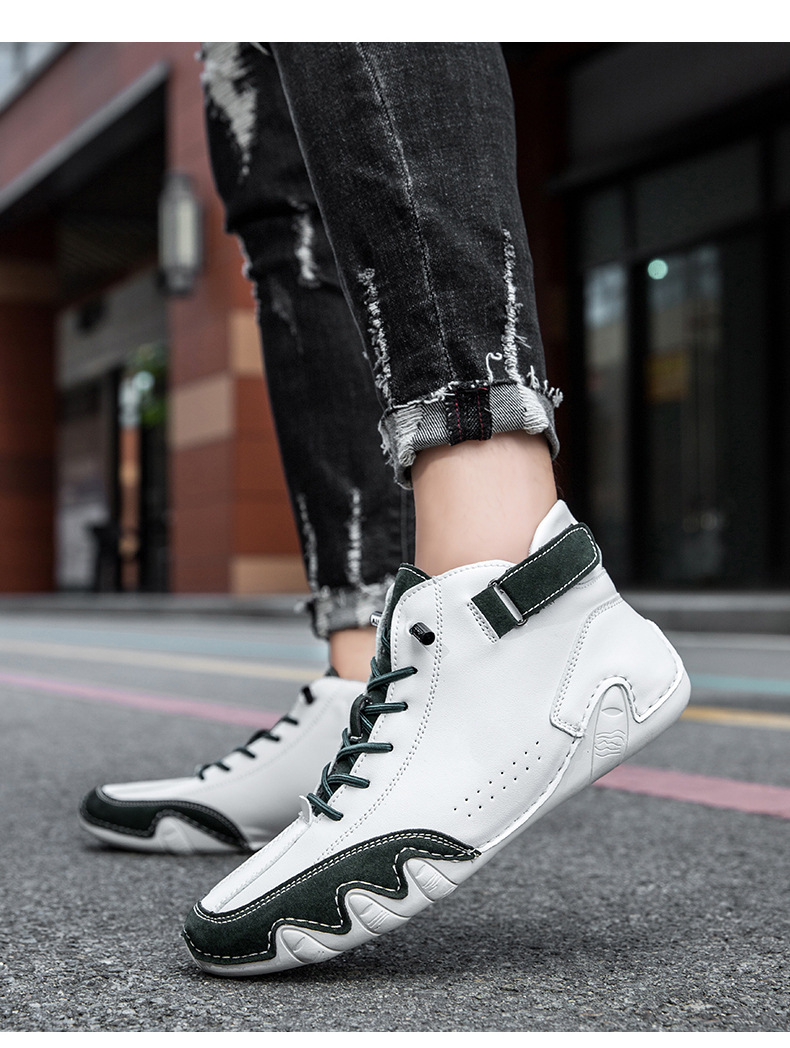 跨境独立站爆款女士马丁靴时尚拼色情侣鞋男女大码高帮休闲鞋短靴详情27