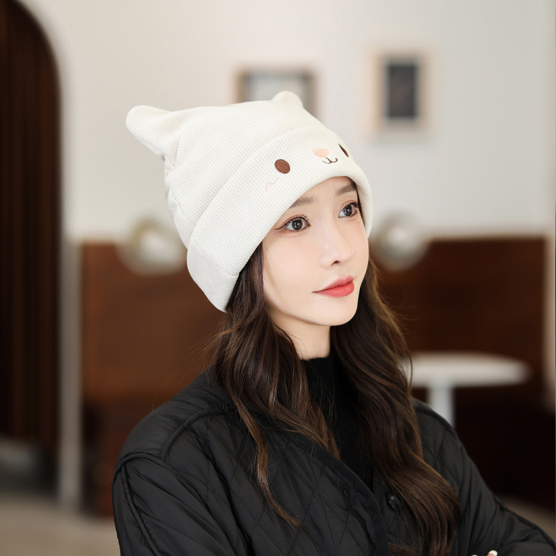 Gorro de punto mujer otoño invierno japonés manga de dibujos animados lindo gorro de oreja de conejo versión coreana heap heap gorro térmico gorro frío pic 8