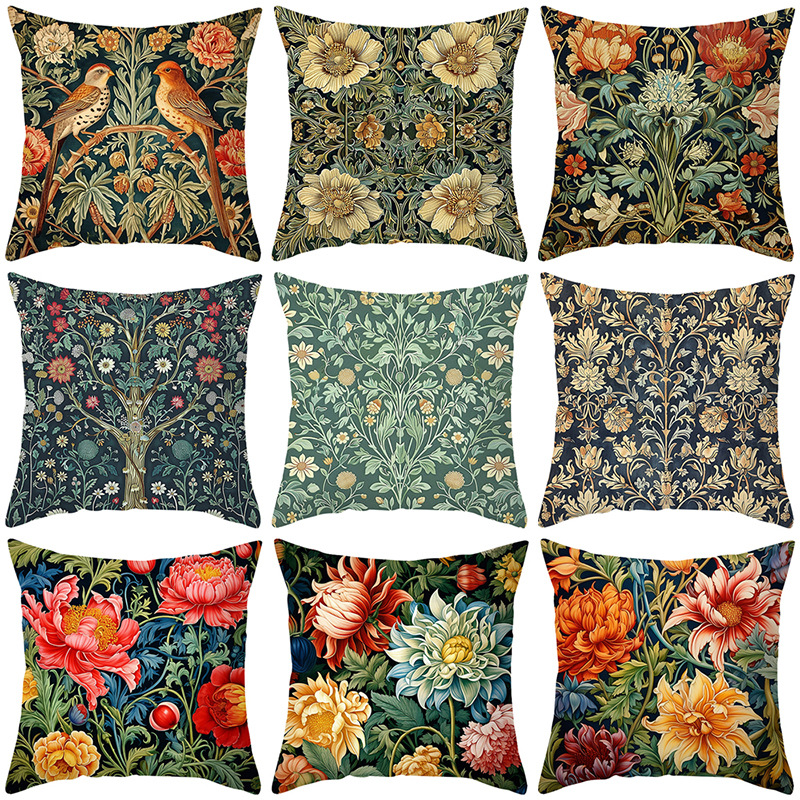 波西米亚风格复古抱枕套桃皮绒印花跨境家居装饰靠枕靠垫民宿沙发详情6