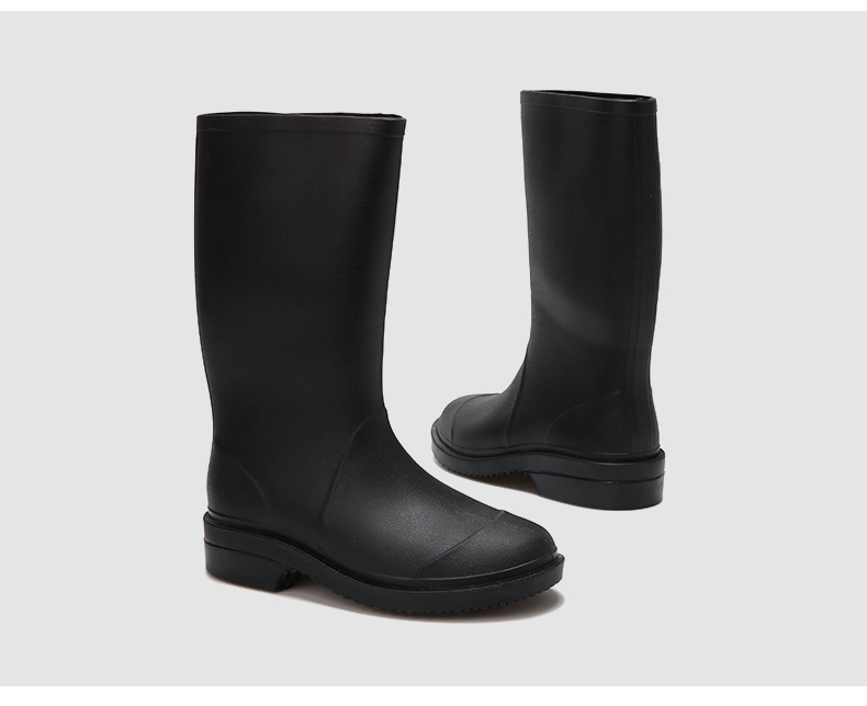 女士时尚新款中筒雨鞋PVC防滑防水耐磨套鞋胶鞋详情8