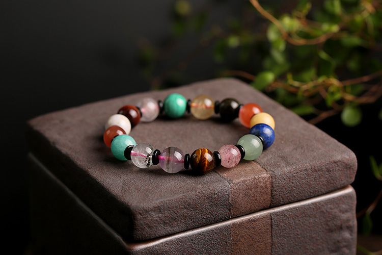 Wholesale of natural multi-treasure bracelets for women, featuring lapis lazuli, rose quartz, Tianhe stone and amethyst pic 6