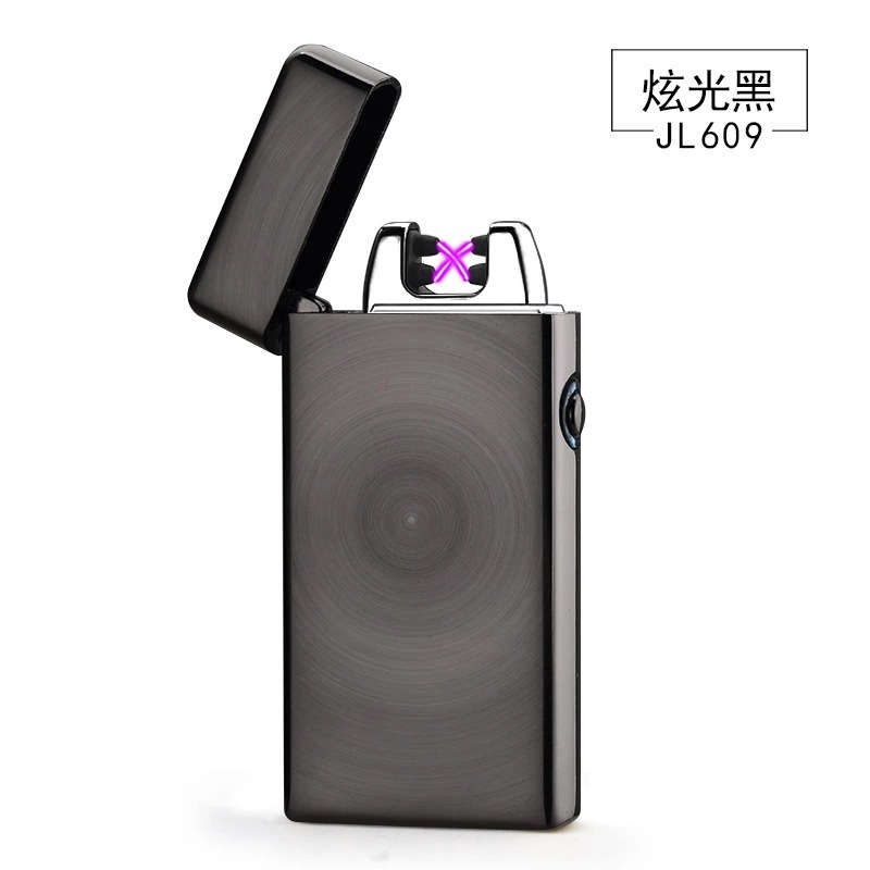 JL609立体浮雕充电打火机usb双弧脉冲打火机锌合金防风电子点烟器详情16