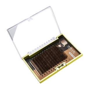 Korean eyelash extensions, soft eyelash implants, 12 rows of straight curly hair, 0.10 thickness, available in black or brown pic 10