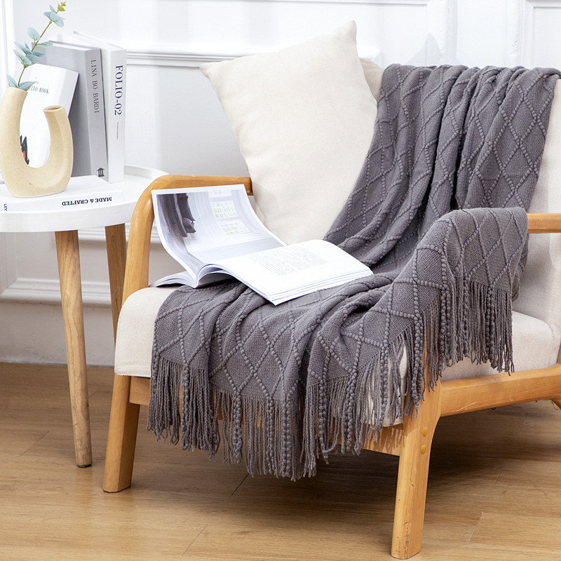 Blanket, sofa blanket, office leisure nap, air-conditioned nap blanket, bed end blanket, knitted blanket, small woolen blanket pic 6
