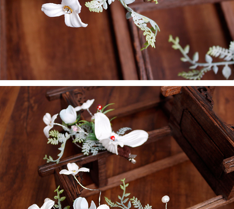 Bride hairpin headwear, forest-style super fairy-like Korean adult short hair clip, wedding dress hair accessory, side clip, hair flower hairpin pic 7