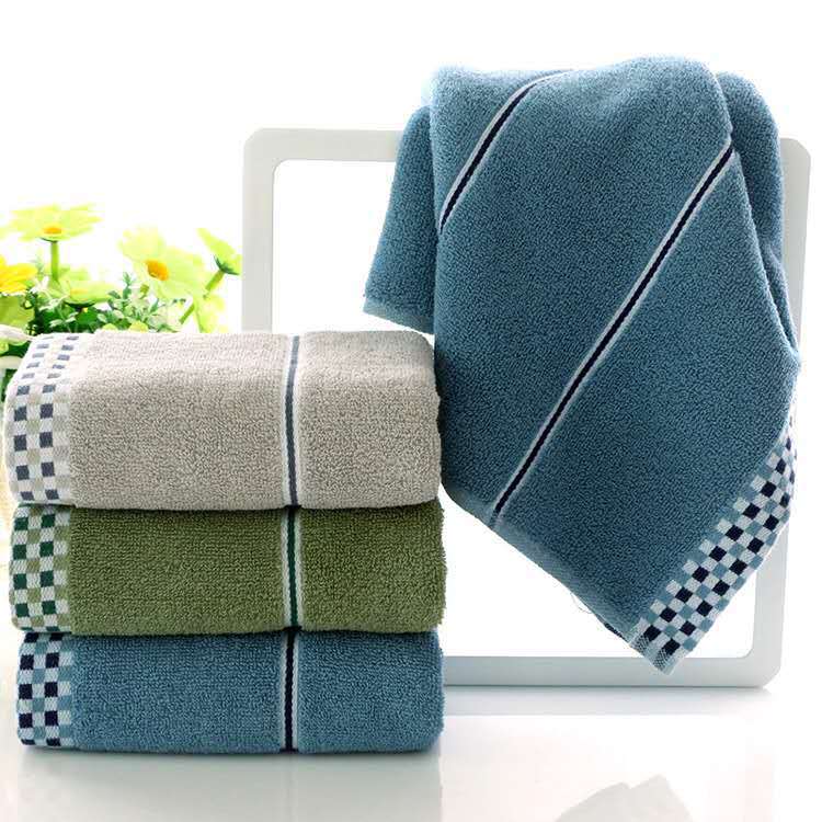Factory wholesale pure cotton thickened checkered towels, absorbent household daily face towels, gift customization logo pic 25