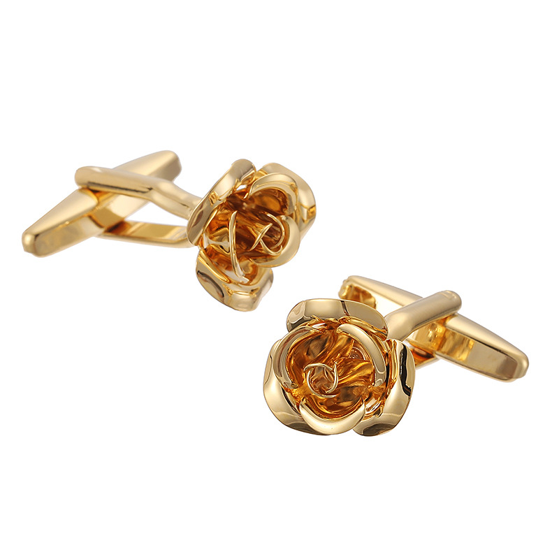 帧萌袖扣高品质纯铜玫瑰花四叶草积木纽扣商务男法式衬衫袖扣袖钉详情9