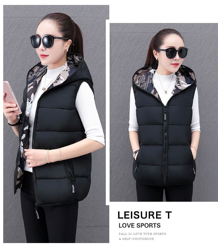 羽绒棉坎肩女马甲新款洋气流行时尚马夹女短款外搭叠穿小马甲详情5