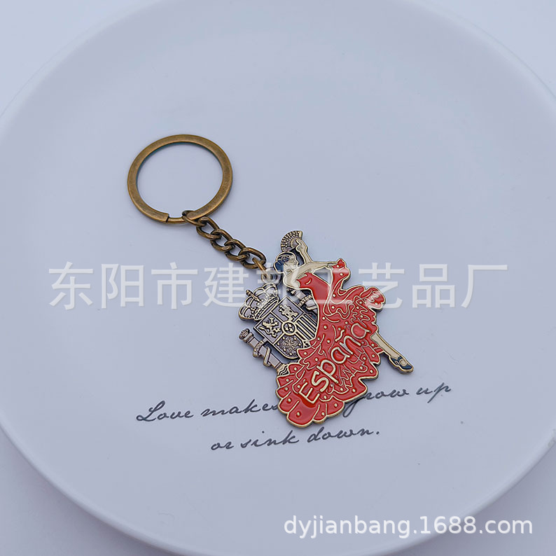 西班牙ESPANA马德里巴塞罗那巴塞罗那弗拉门戈舞双面锌合金钥匙扣详情3