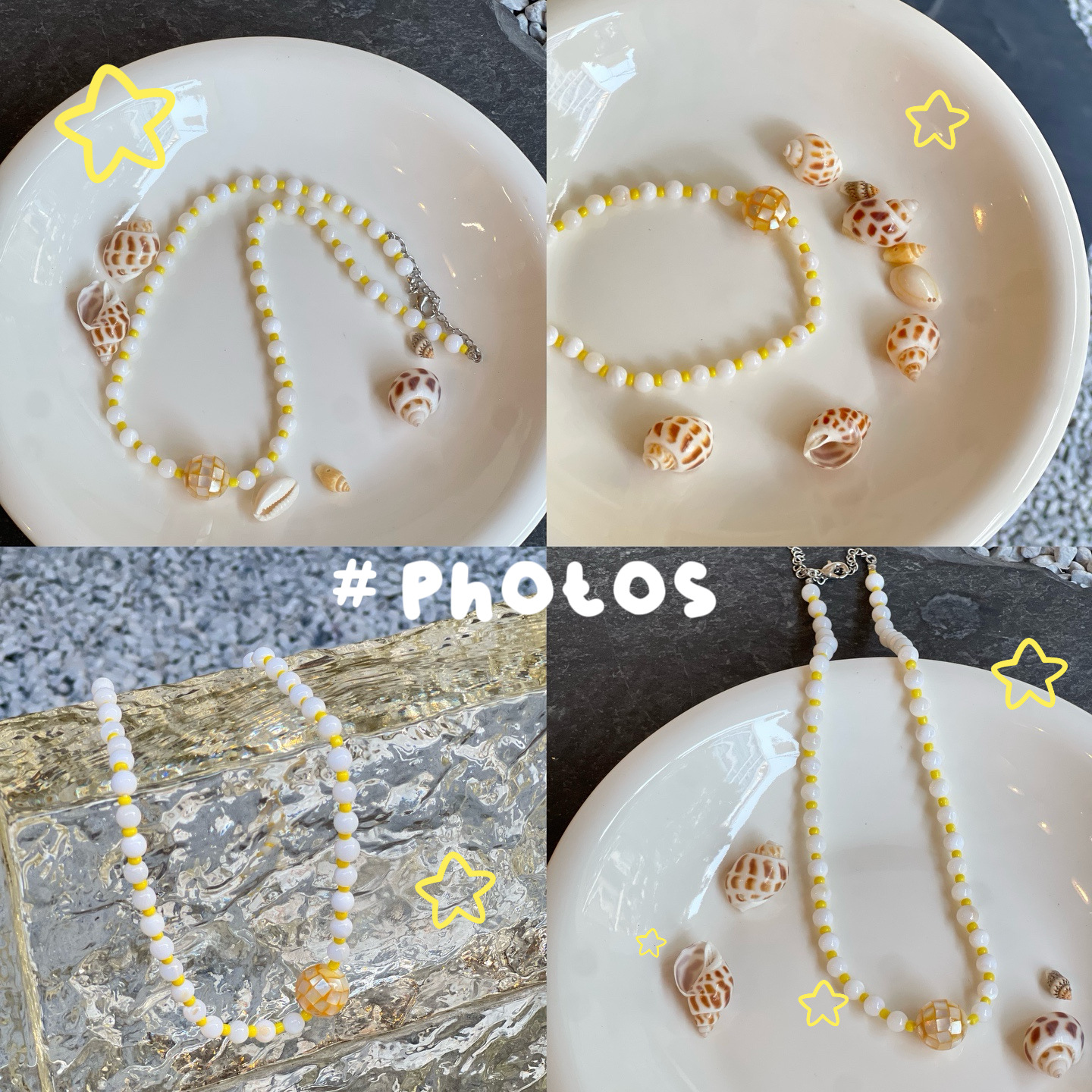 深海黄碟贝母珠天然石串珠项链小众度假设计师高级感项链简约时尚详情3