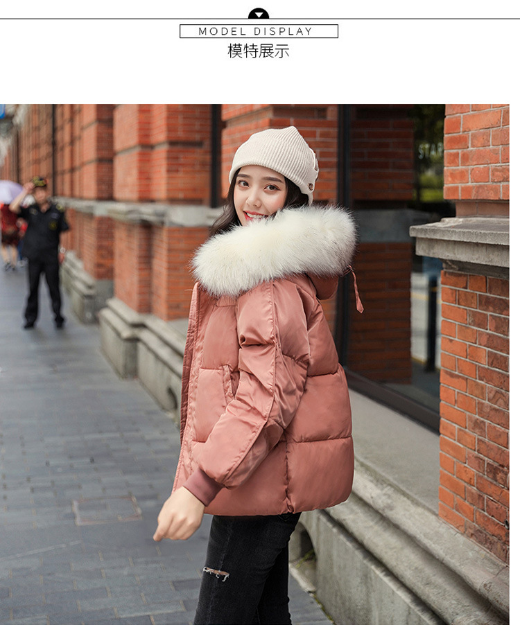 New winter cotton-padded jacket, thickened cotton-padded jacket, down cotton-padded jacket for women, short Korean-style fitted hooded bread jacket pic 9