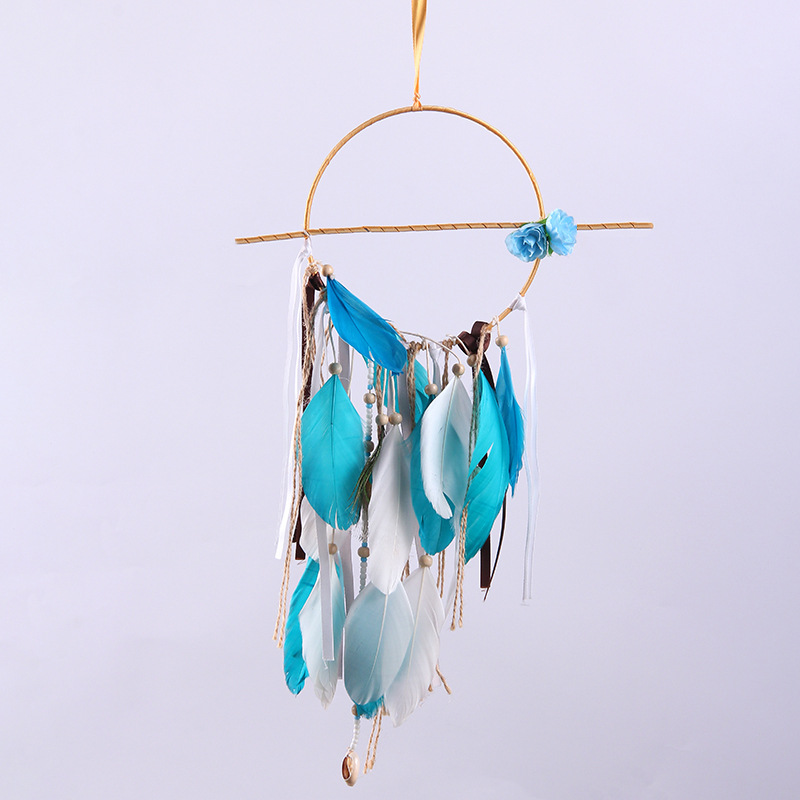 Factory wholesale vintage tassel feather dream catchers, creative feather decorations for room decoration, and dream nets pic 3