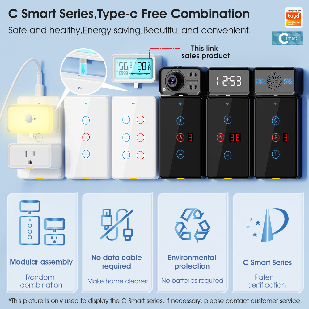 Tuya Smart Home WiFi/zigbee temperature and humidity sensor with time wireless electronic thermometer detection pic 7