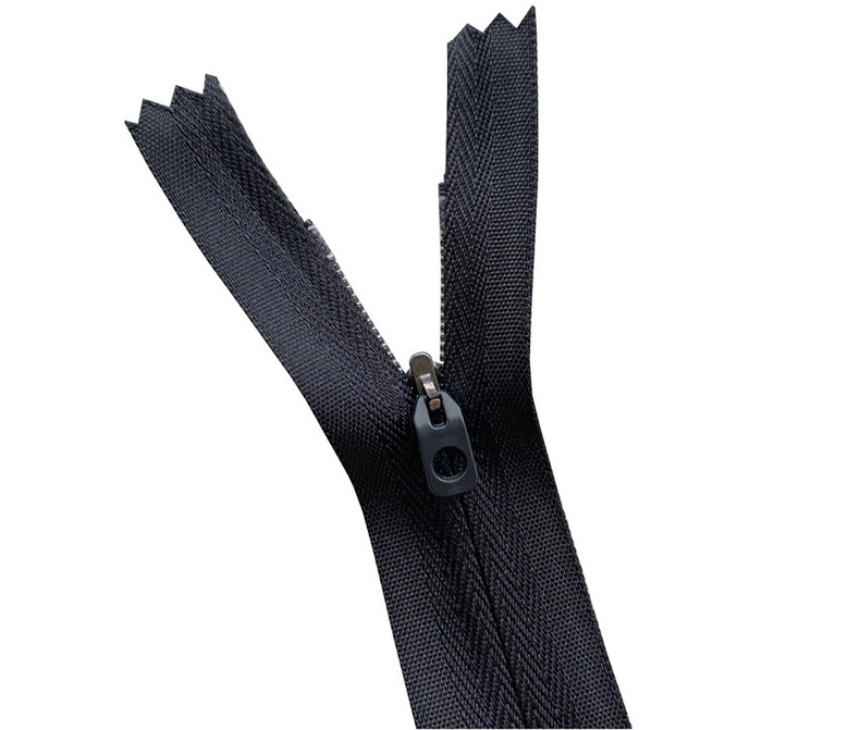 厂家批发3号尼龙隐形布边抱枕拉链 裙子门襟裤子口袋拉链弹簧拉头详情1