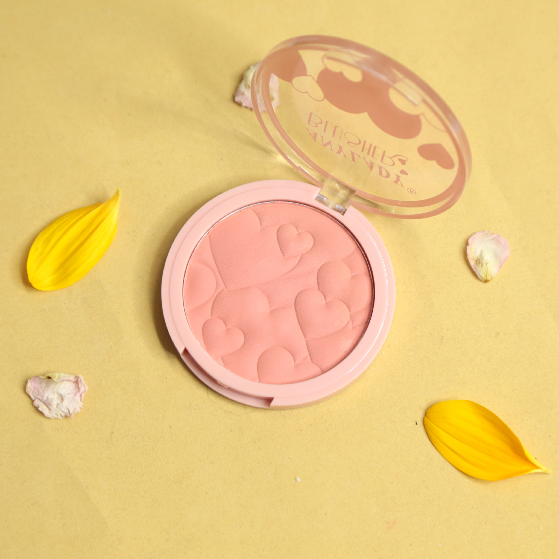 anylady化妆品少女腮红品牌爱心花纹气垫脸部化妆品哑光腮红详情9