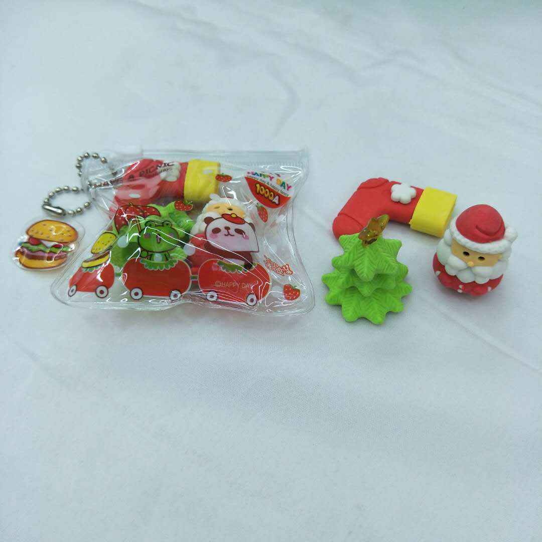 厂家定做小咕咚拉链袋装 圣诞小人帽子靴子造型套装学生奖品批发详情9