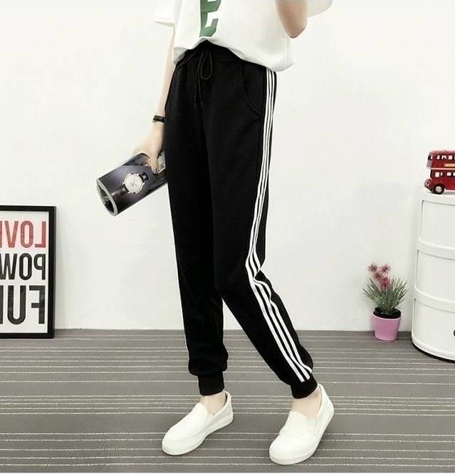 运动裤女宽松薄款春夏季2024款韩版时尚百搭中学生BF休闲小脚裤子详情13