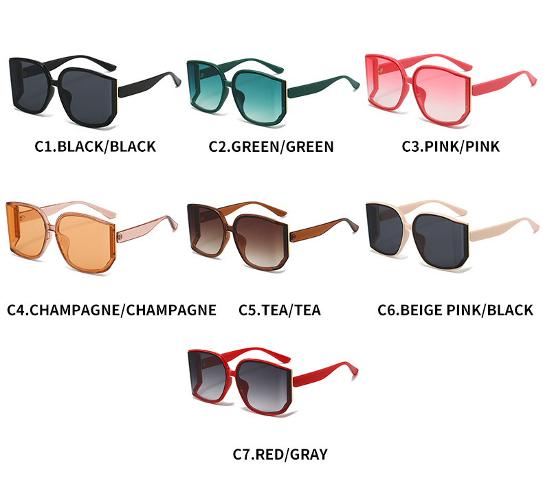 Fashionable large-frame multi-sided curved lens sunglasses, high-end European and American UV-resistant sunglasses, and personalized street style glasses pic 6