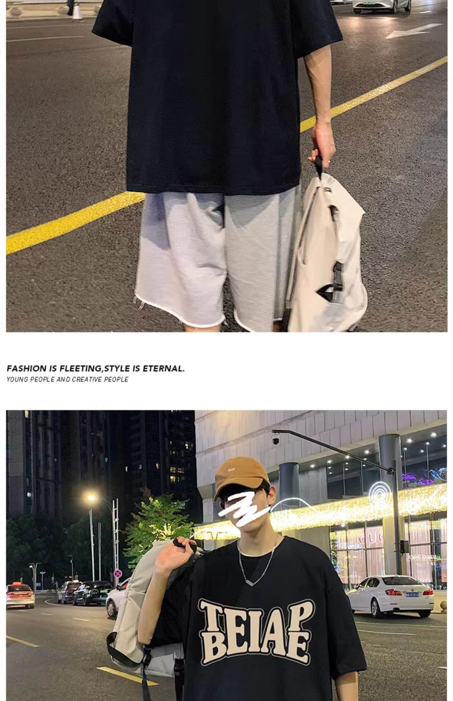 港风复古棉短袖T恤男ins潮牌夏季2024新款男装oversize宽松体恤详情14