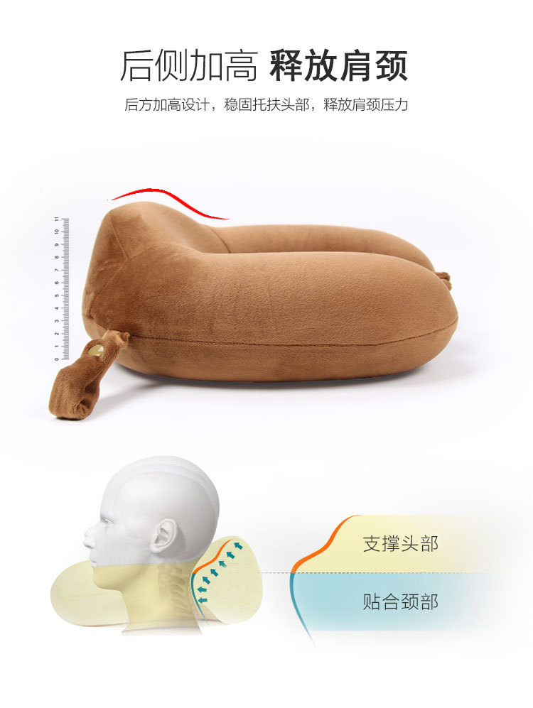 The new winter elastic super plush memory foam U-shaped pillow is portable and can be stored. Factory direct sales pic 17