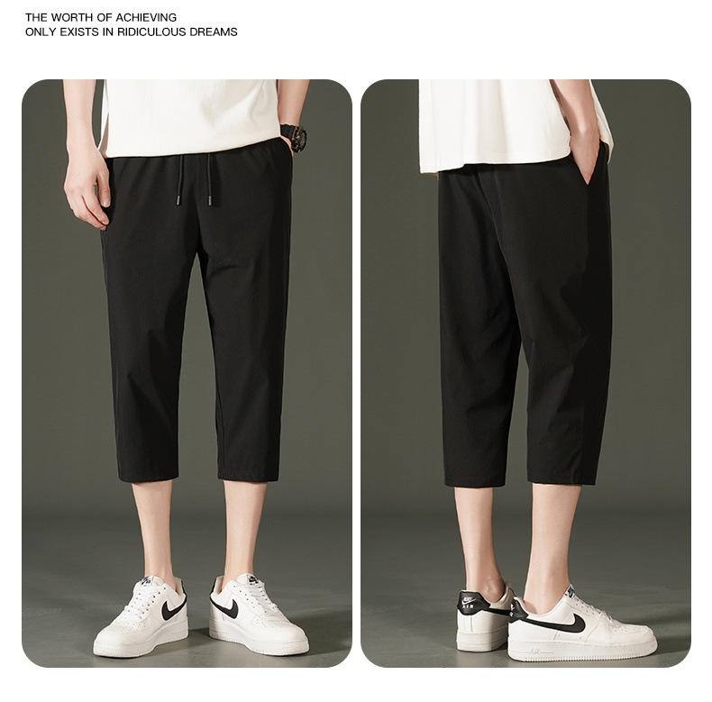 Ice Silk Seven-inch Pants for men 2024 Summer, a thin and trendy brand, loose beach pants for men, sporty and casual shorts for men pic 8