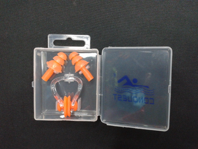 厂家大量供应搏路 conquest 高档柔软防水硅胶鼻夹耳塞 游泳配件详情8