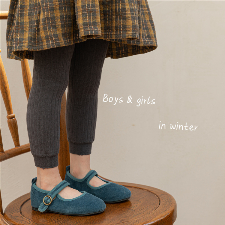 2022冬季新款儿童打底裤批发宝宝复古色坑条九分裤加绒加厚潮裤详情17