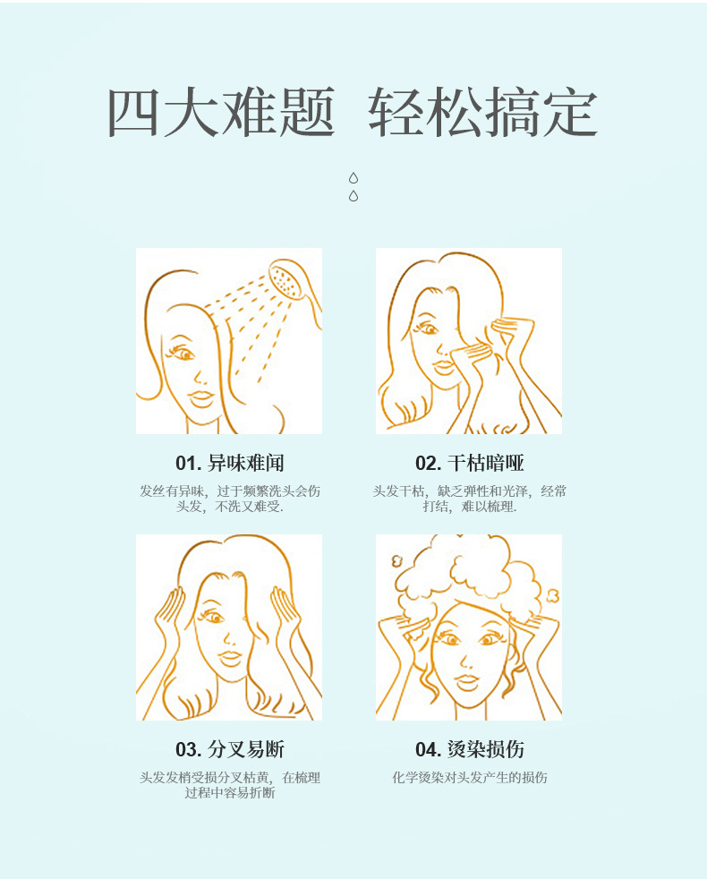 韩国进口爱敬KCS柔顺洗发水护发素滋润控油补水洗发香波600ml批发详情3