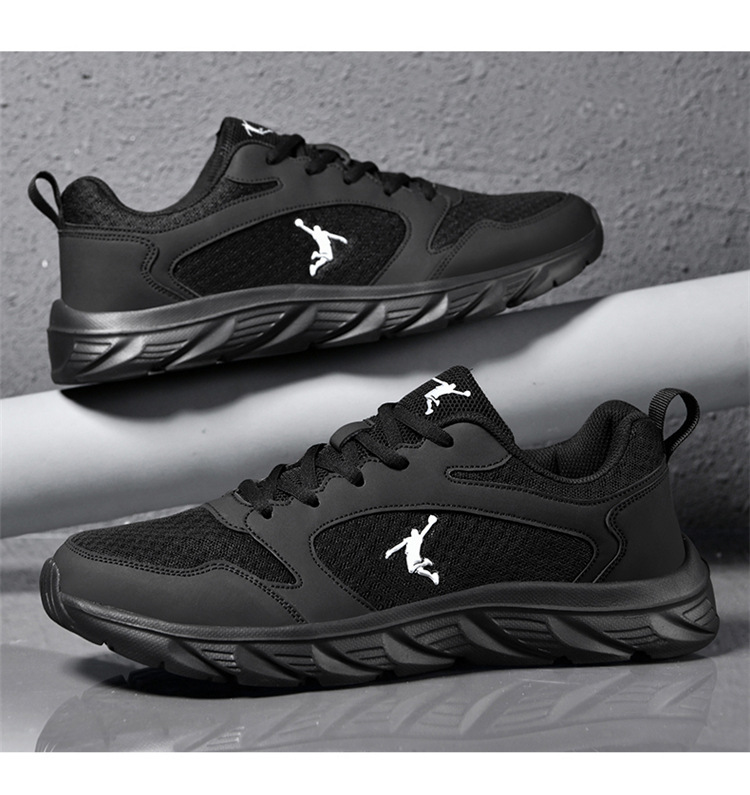 男鞋透气跑步网鞋网面休闲鞋男士运动跑步鞋轻便防滑皮面运动潮鞋详情13