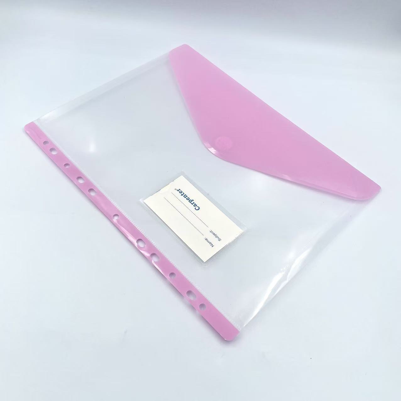 A4彩边活页透明11孔魔术贴文件袋插页资料册试卷收纳整理夹详情9