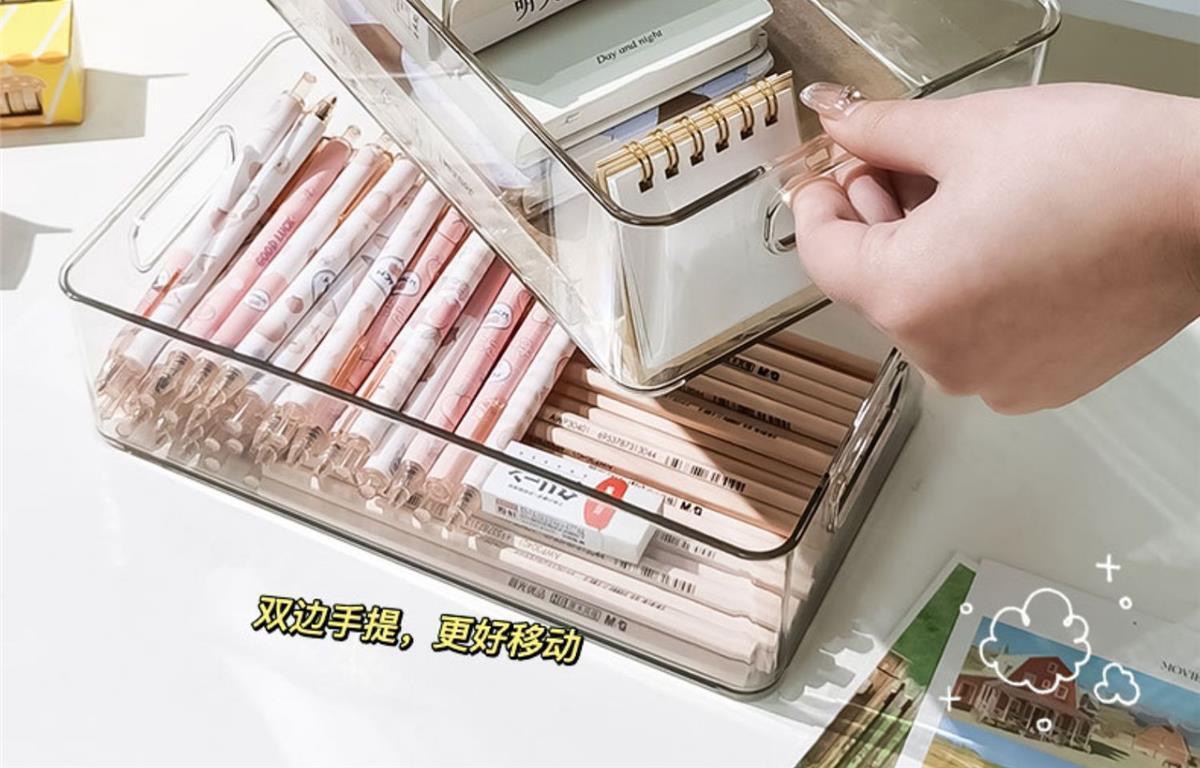 桌面收纳箱化妆品家用透明亚克力面膜整理盒零食收纳筐杂物置物架02专供外贸专供外贸详情9