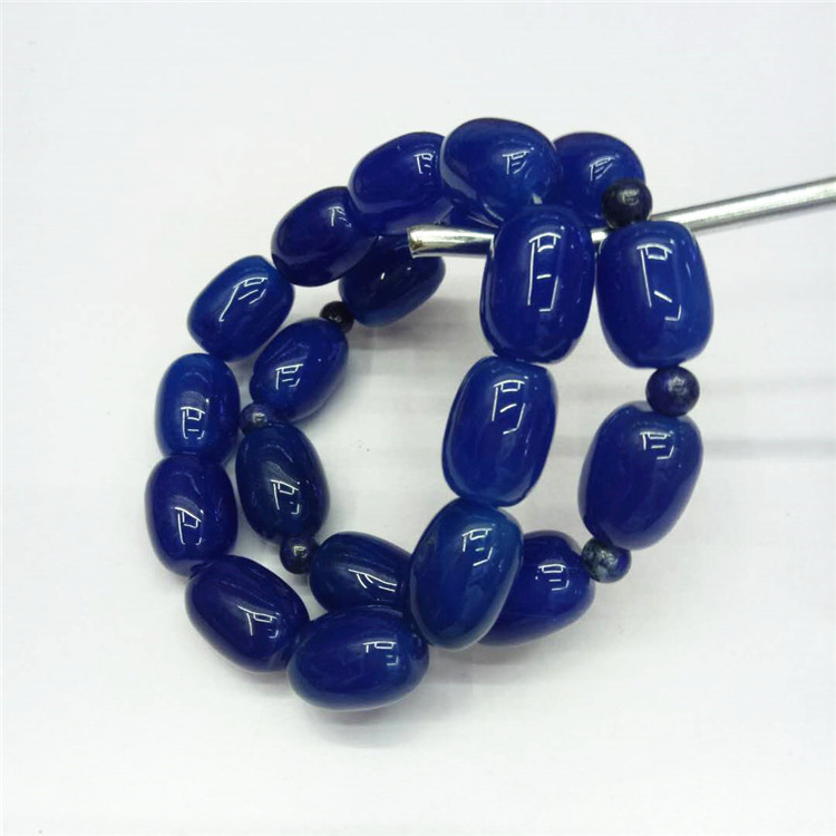 The new popular jewelry, natural blue agate bucket bead bracelet, DIY drum bead and natural stone bracelet, is selling well pic 5