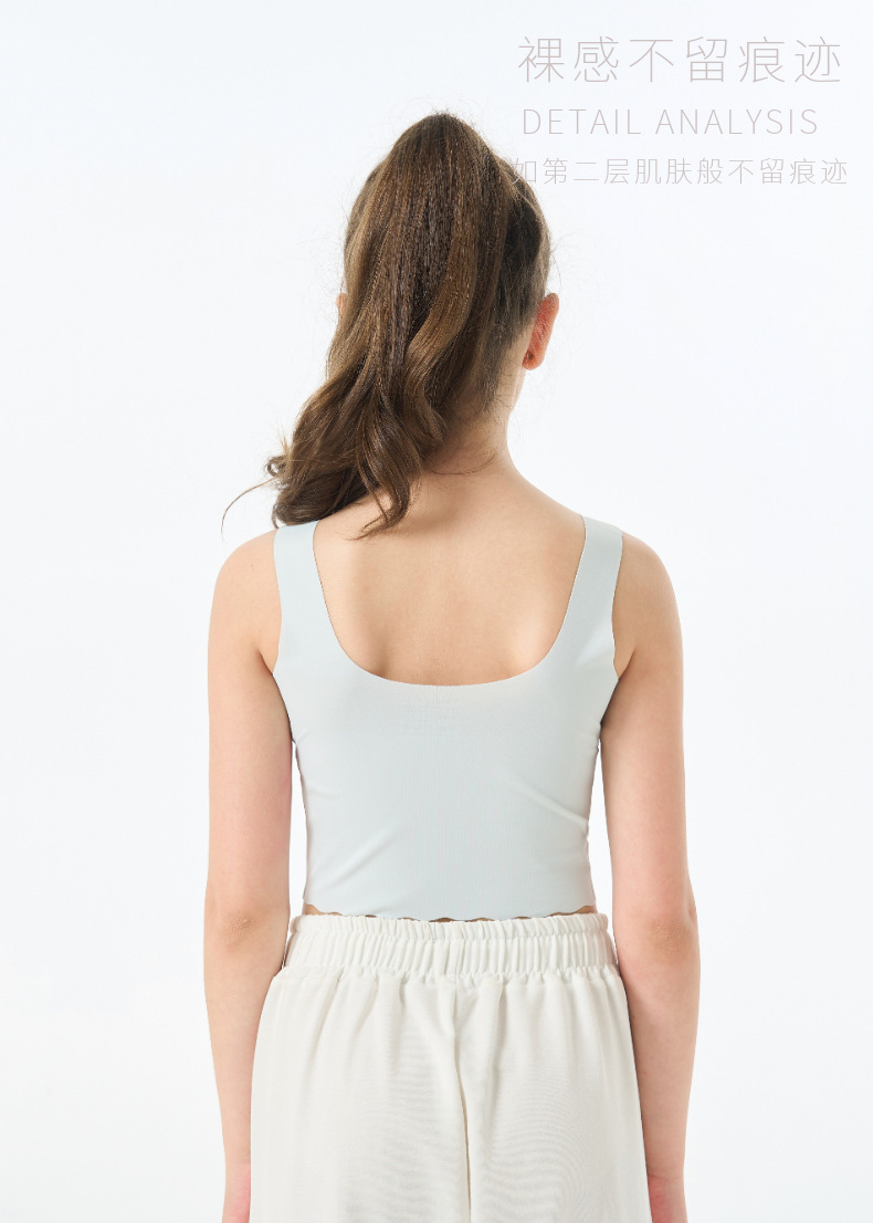 5A抗菌少女内衣文胸无痕小背心夏季薄款发育期初中生女孩抹胸背心详情4