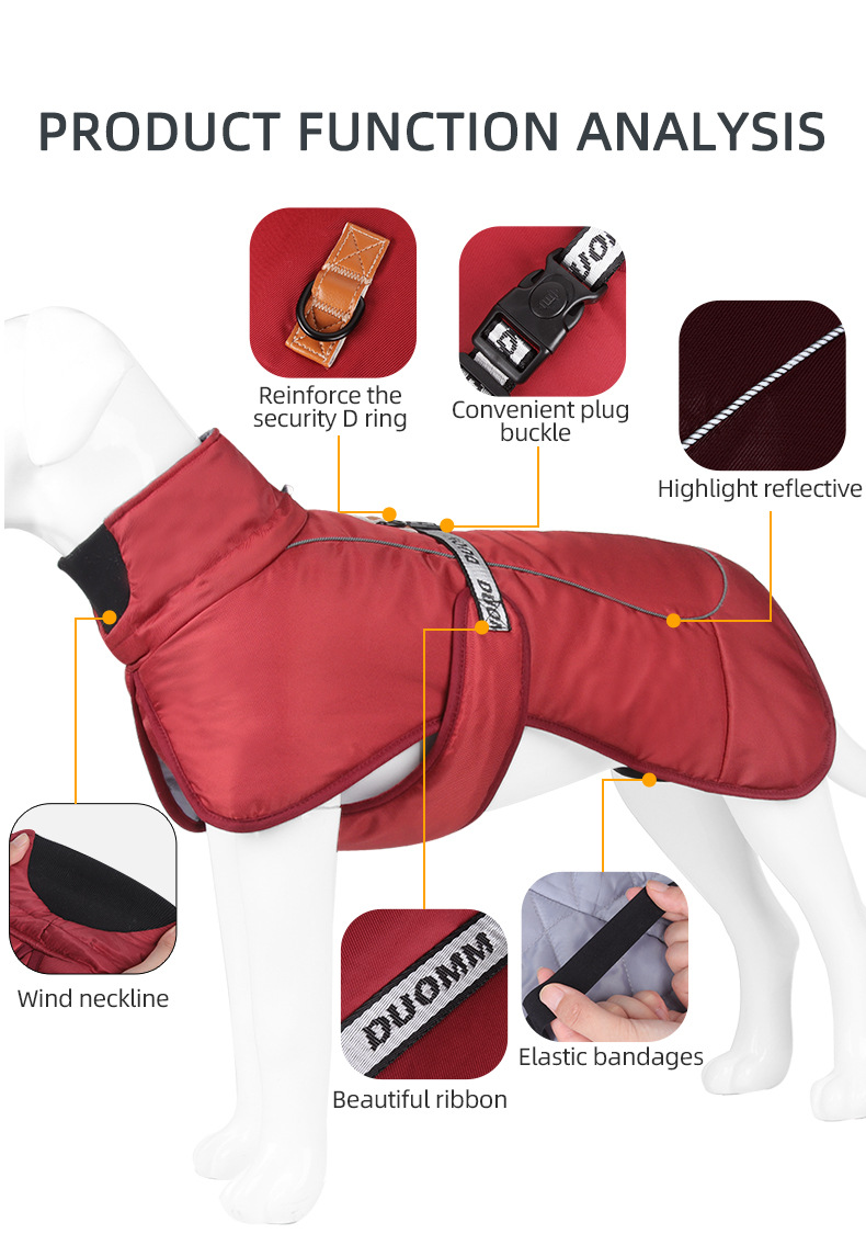 Ropa para mascotas fuera de viaje protección contra el frío y el viento abrigo de perro grueso calor y comodidad ropa de algodón para perros ropa para mascotas pic 6