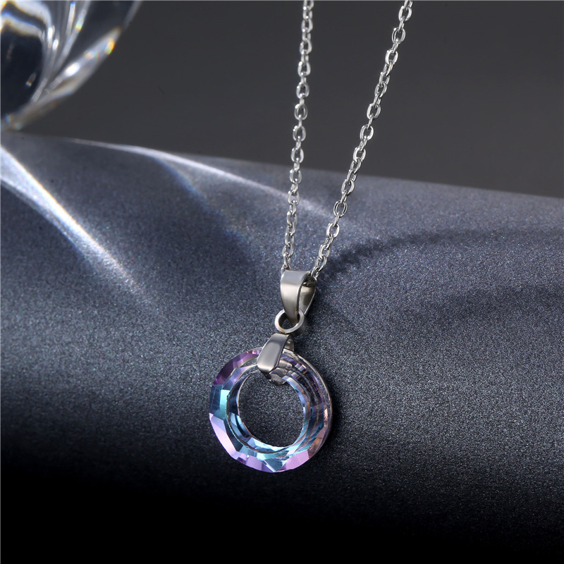 Amazon popular accessories K9 crystal pendant new Stainless steel short necklace collarbone chain wholesale from South America pic 6