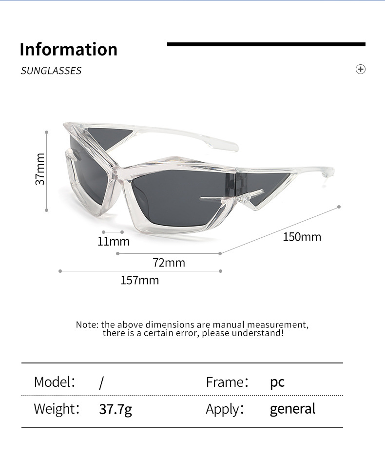 2022 New European and American futuristic tech sunglasses Y2K street style fashion show sunglasses, cross-border heterosexual sunglasses pic 9